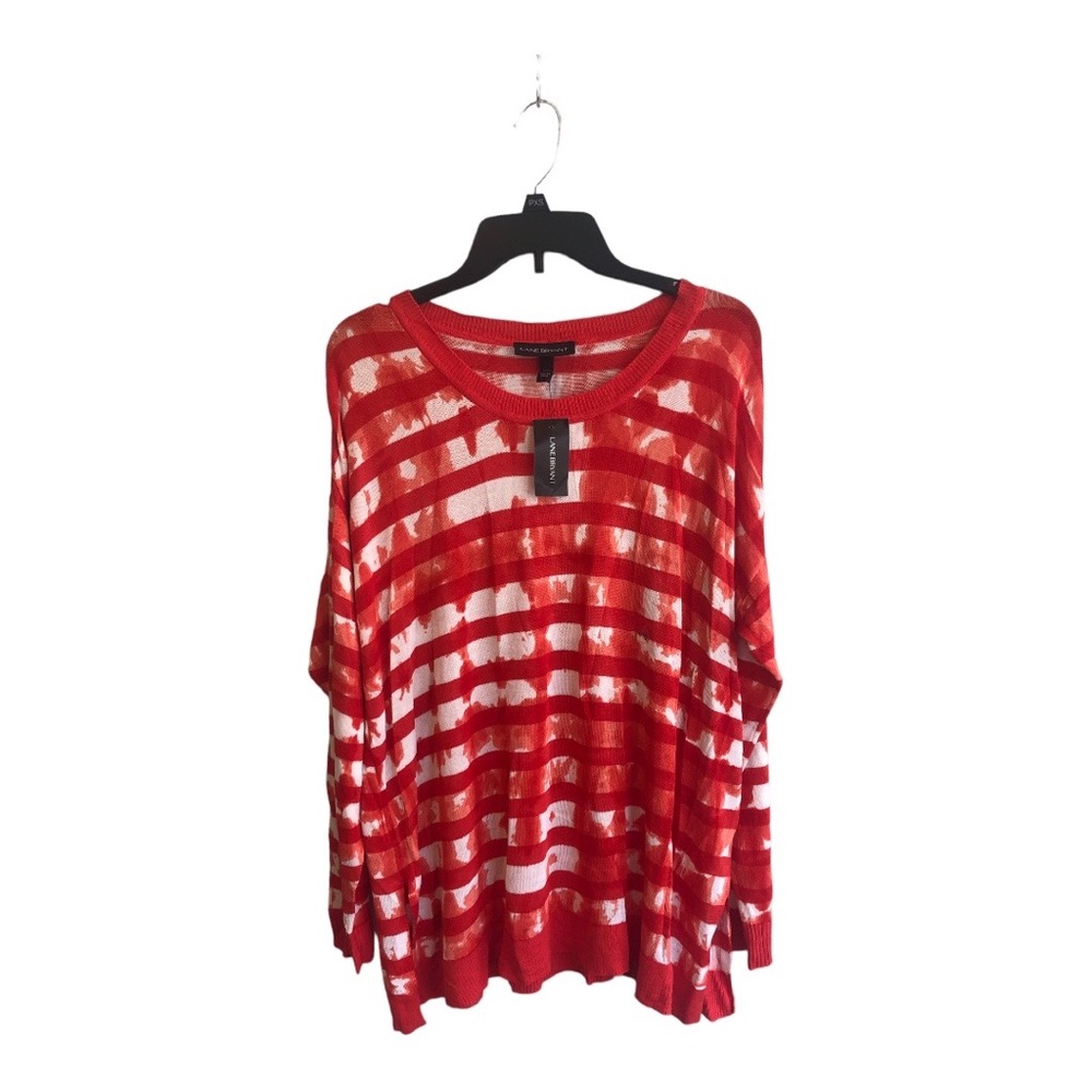 Lane bryant red and white  knit top